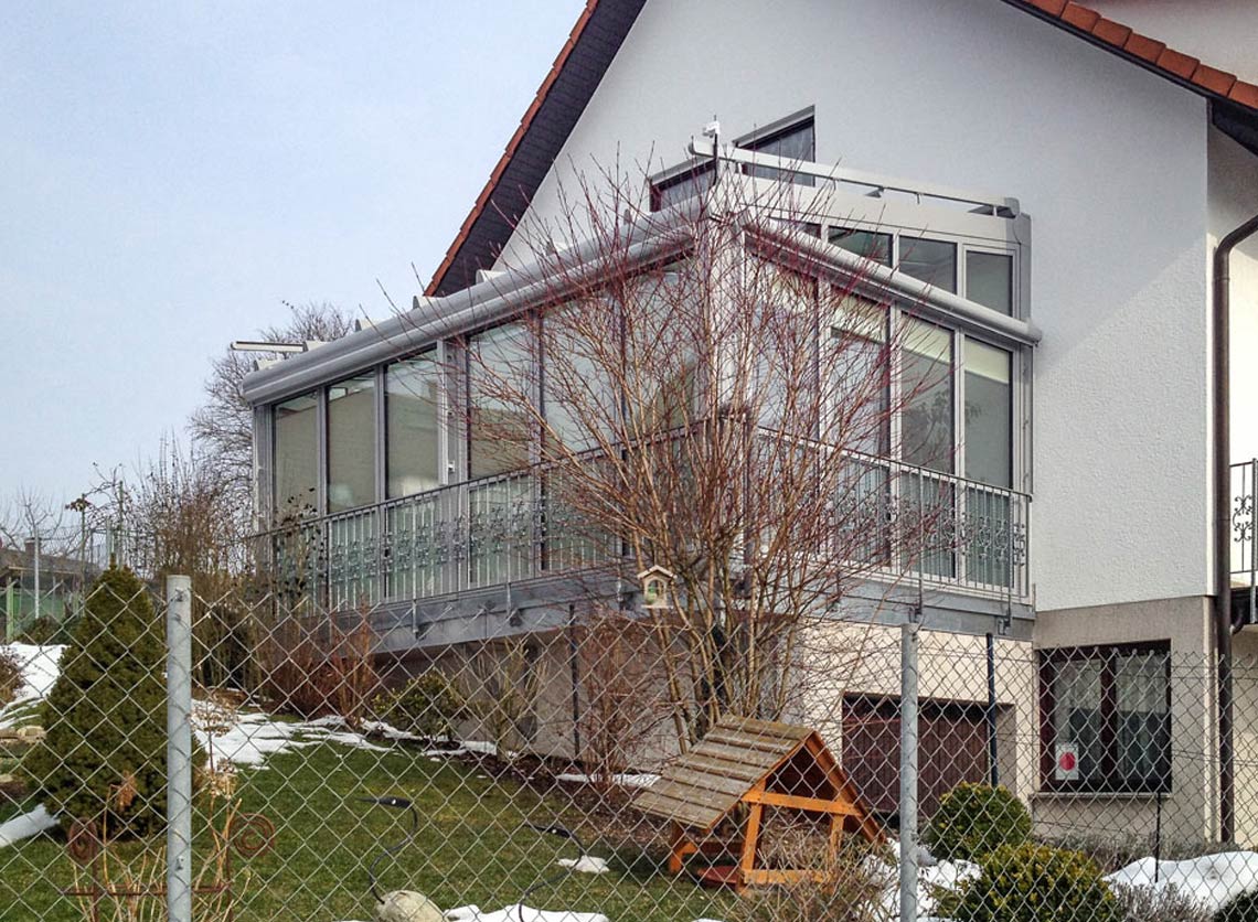 Wintergarten auf Garage gebaut