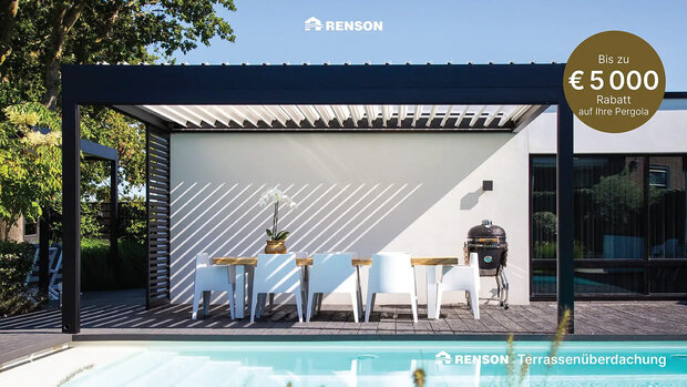 Renson Aktion - bis zu 5000 Euro Rabatt auf Ihre Pergola