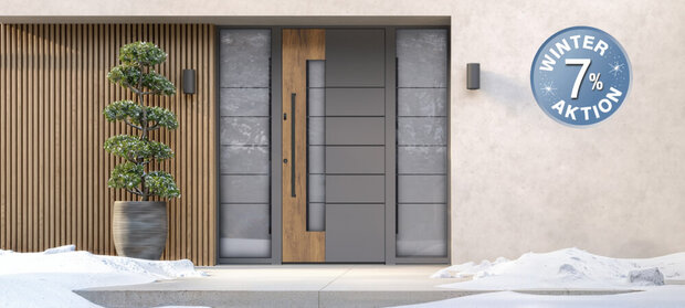 Winteraktion bei Aluminium Haustüren von INOTHERM für Lörrach und Nordwestschweiz