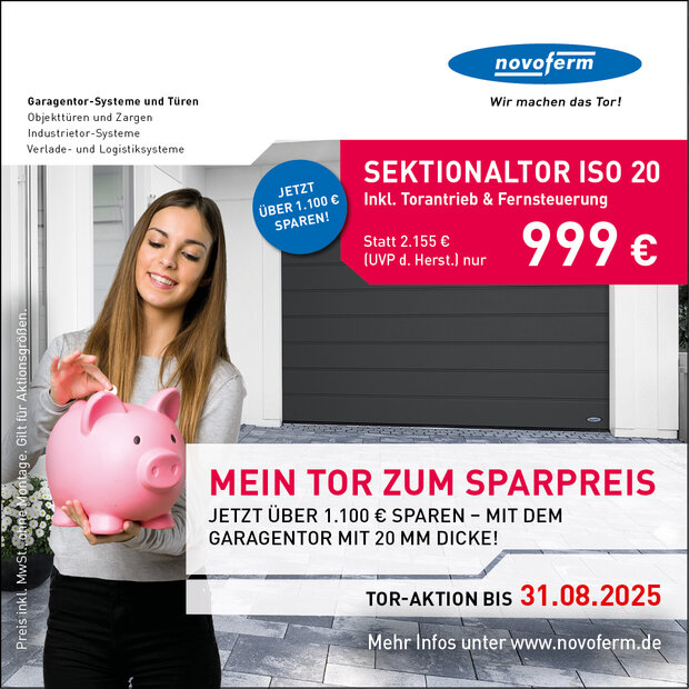 Garagentor-Aktion Novoferm Frühjahr 2025 Novoferm Garagentoraktion Frühjahr 2025
