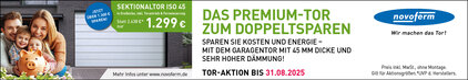 Novoferm Garagentore Frühjahrsaktion 2025 in Schopfheim, Grenzach-Wyhlen, Murg, Aargau