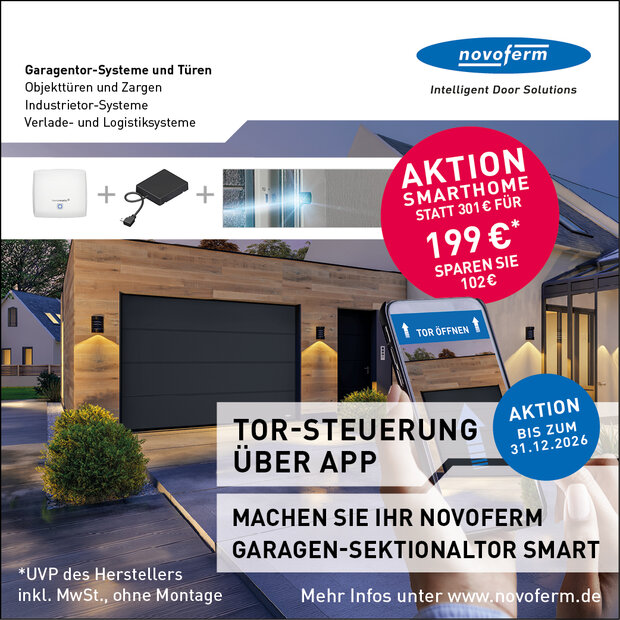 Novoferm Garagentore Herbstaktion 2026 Smart Home