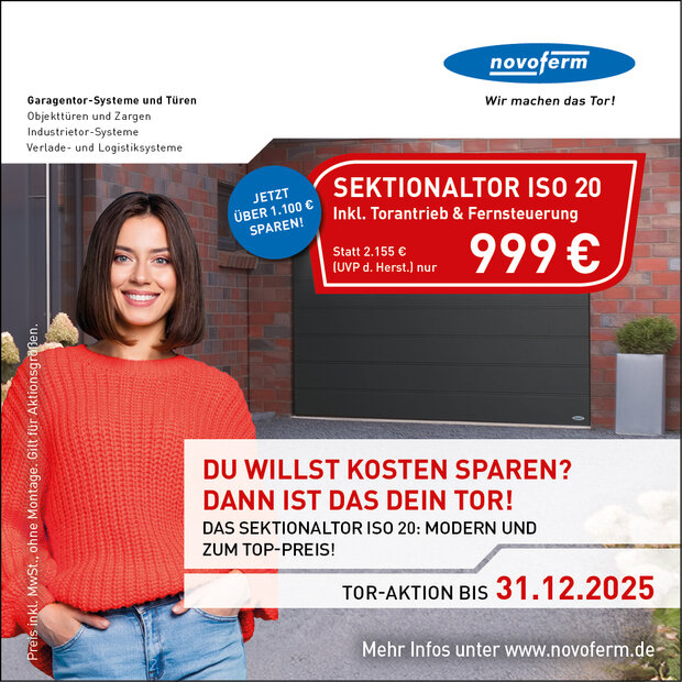 Novoferm Garagentor ISO 20 Herbstaktion 2025